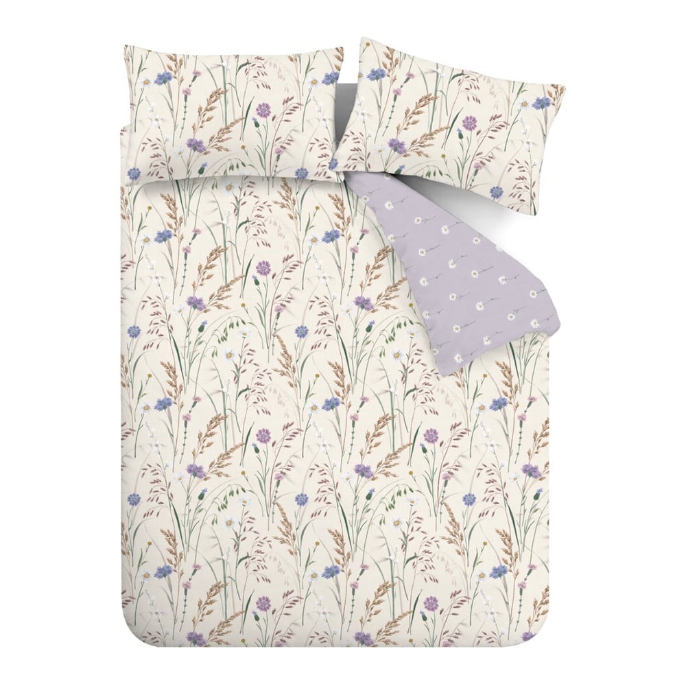 Lawendowo-beżowa pościel jednoosobowa 135x200 cm Grasmere – Catherine Lansfield