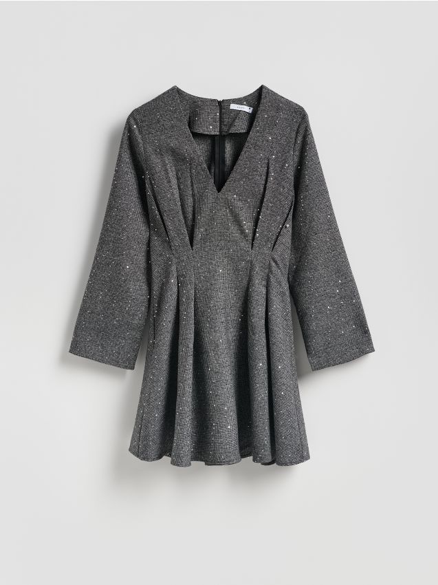 Reserved - Sukienka z cekinami - wielobarwny