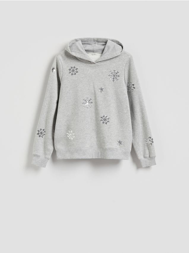 Reserved - Bluza ze świątecznym motywem - ciemnoszary