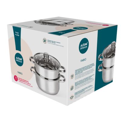 Garnek nierdzewny Fabio do gotowania na parze 3 elementy 2 l srebrny