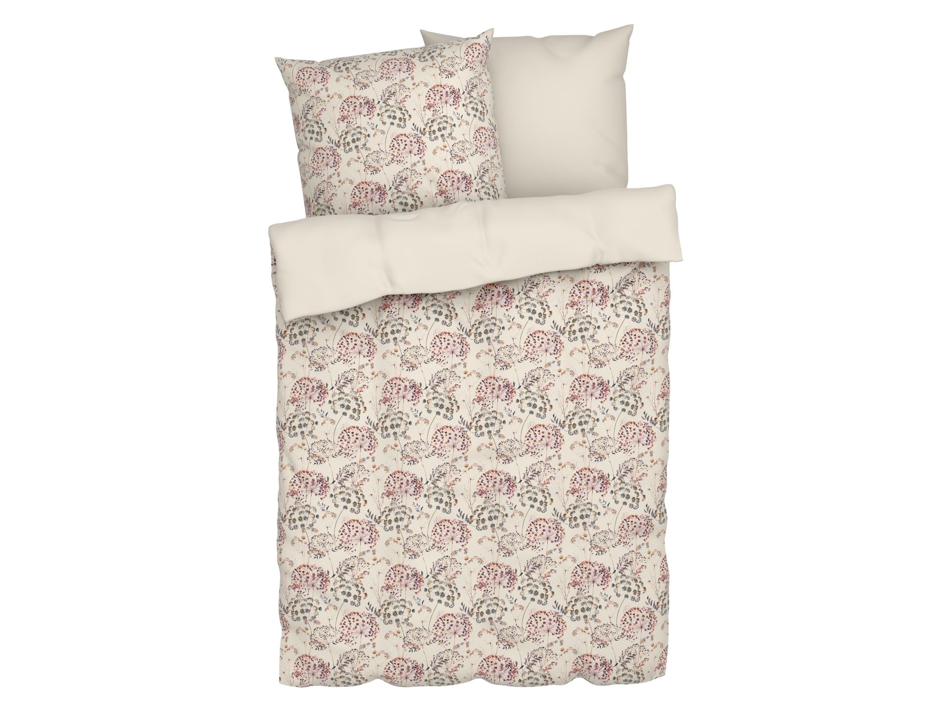 LIVARNO home Pościel satynowa z bawełny, 220 x 200 cm (Kwiaty/ biały)