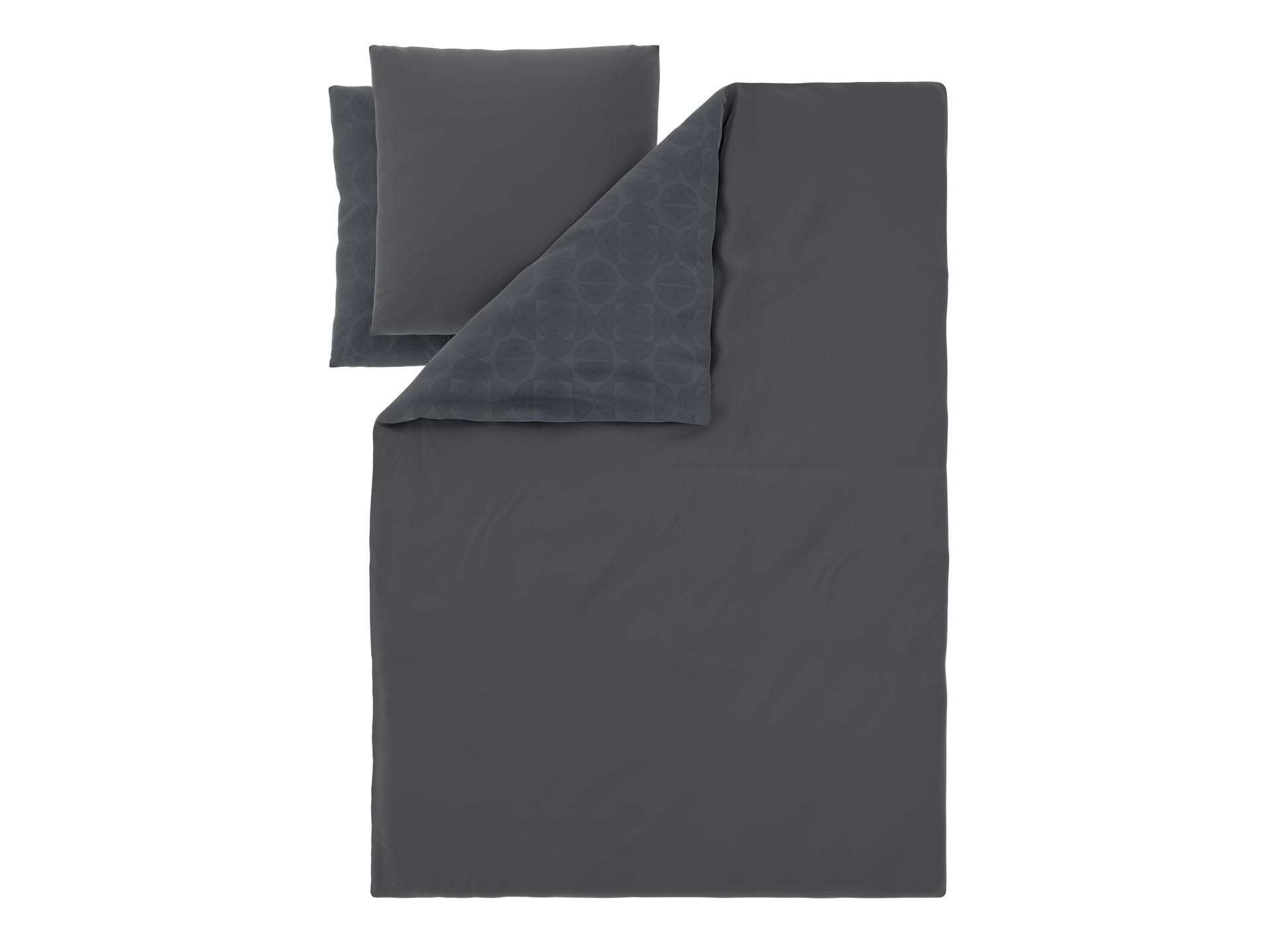 LIVARNO® Pościel satynowa z mikrofibry, 160 x 200 cm (Kręgi/antracyt)