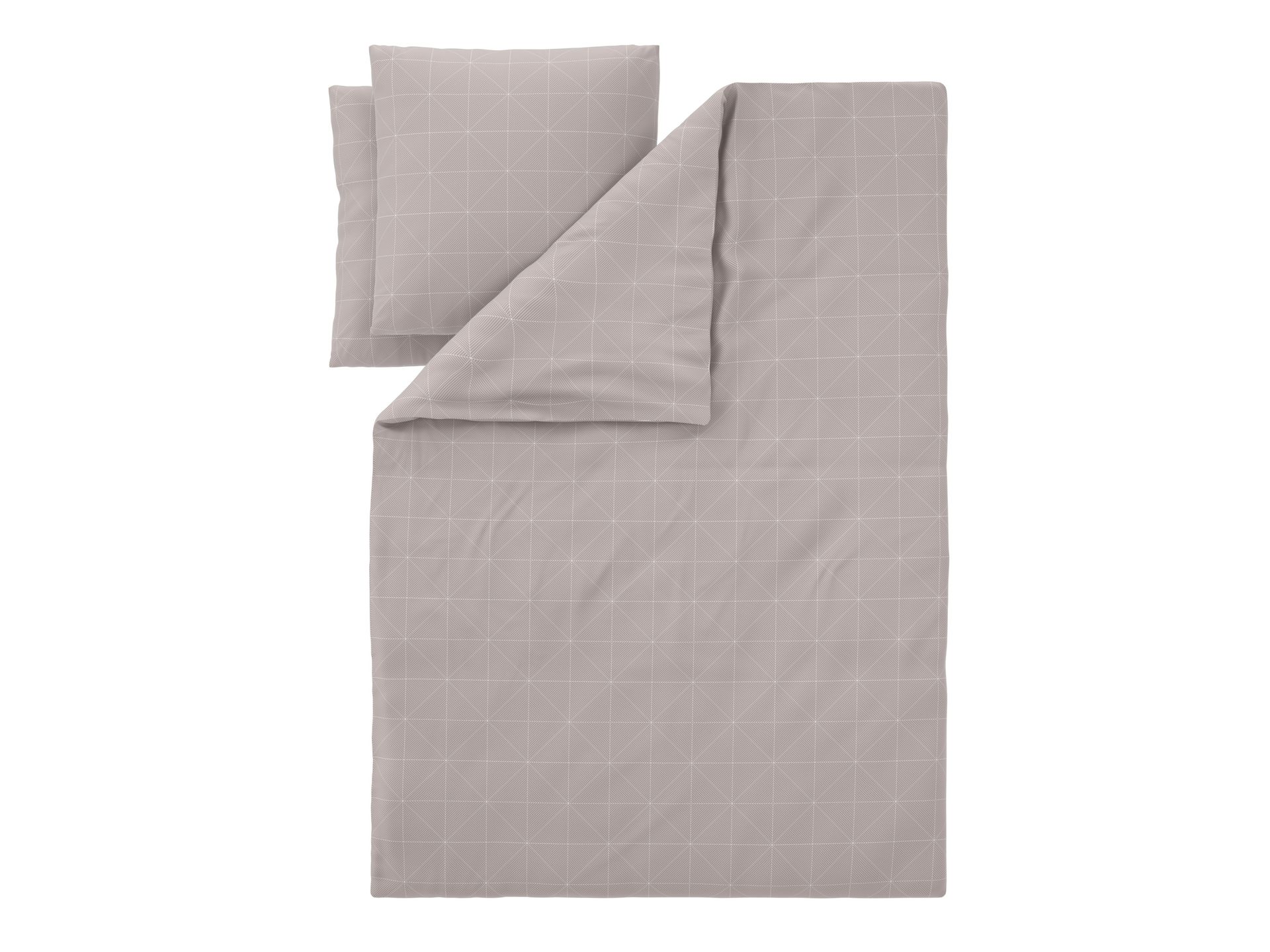 LIVARNO® Pościel satynowa z mikrofibry, 160 x 200 cm (Geometria/beżowy)