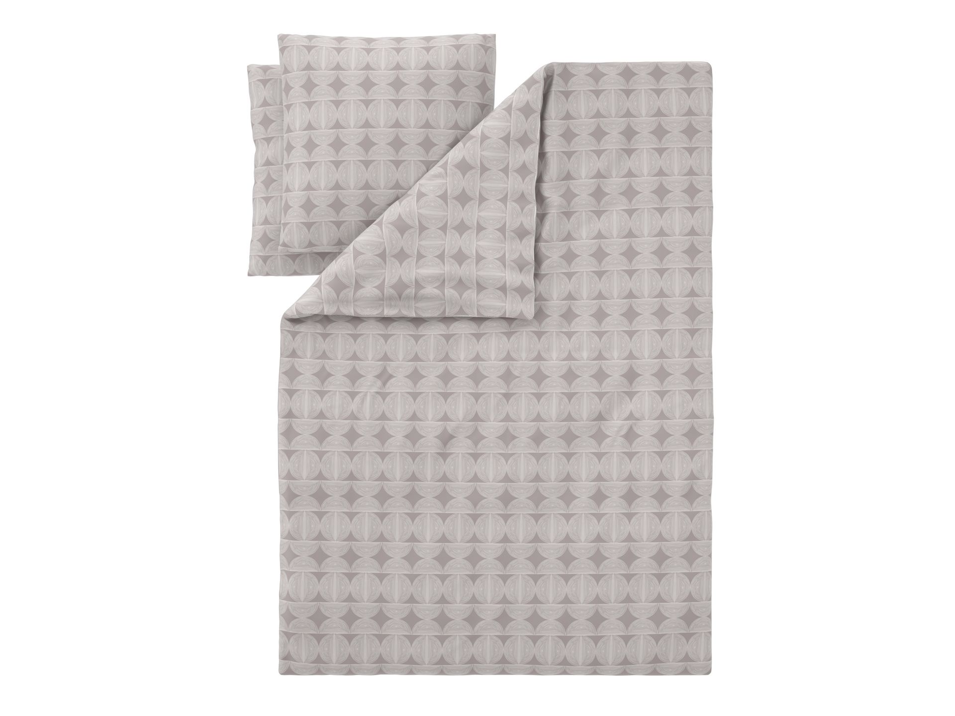 LIVARNO® Pościel satynowa z mikrofibry, 160 x 200 cm (Koła/beż)