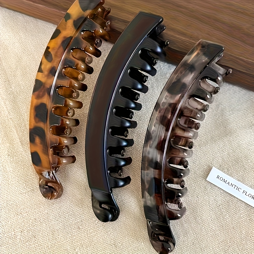 TEMU Zestaw 3 szt. Duże Spinki do Włosów z Grzebieniem - Antypoślizgowe Pionowe Klipsy Banan dla Kobiet, Podnoszenie i Dodanie Objętości,