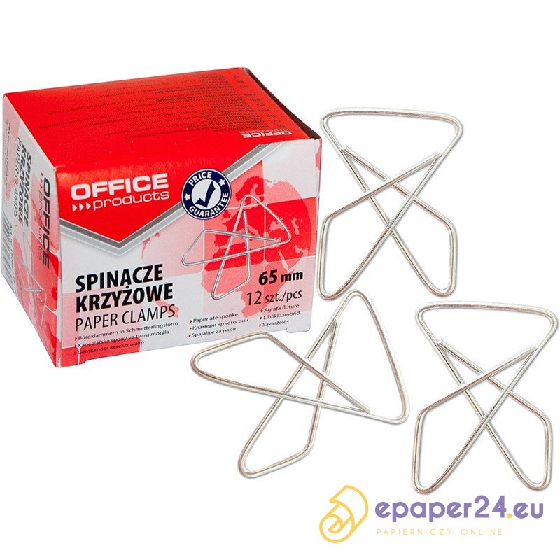 Spinacze krzyżowe OFFICE PRODUCTS, 65mm, 12szt., s ePaper24.eu