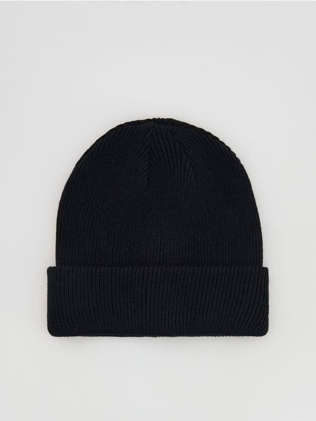 Reserved - Czapka beanie z dodatkiem wełny - granatowy