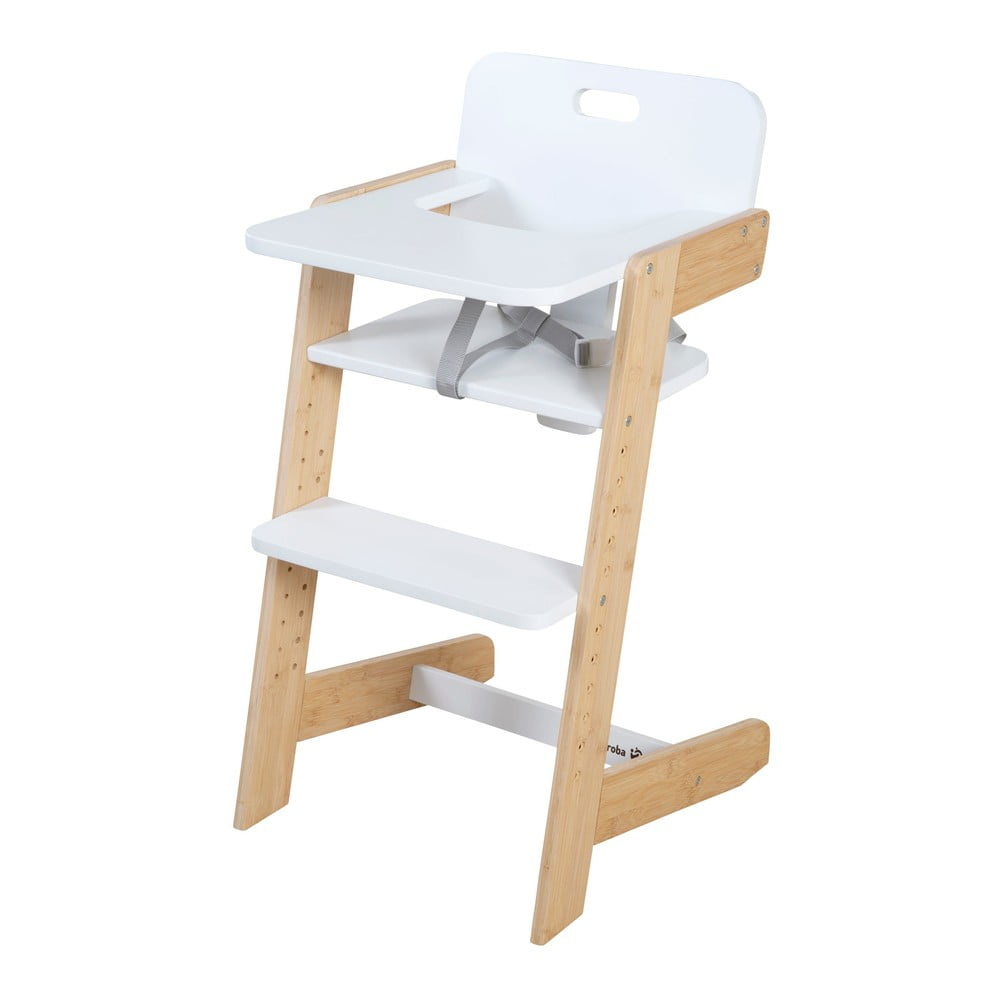 Białe krzesełko do karmienia Nature UP – Roba