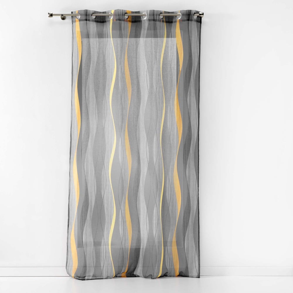 Szara firanka z woalu 140x240 cm Ondulys – douceur d'intérieur