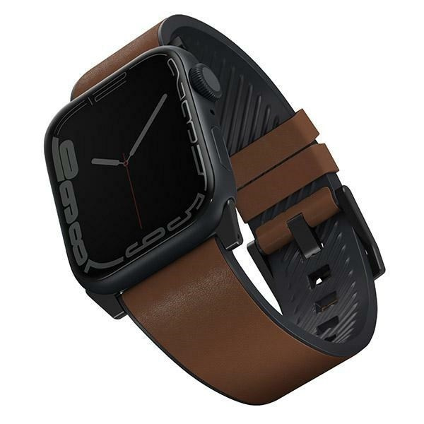 Pasek UNIQ Straden Leather Hybrid Strap na Apple Watch 1/2/3/4/5/6/7/8/SE/SE2/Ultra 42/44/45/49mm - brązowy
