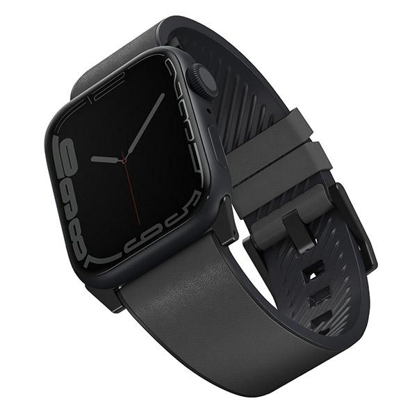 Pasek UNIQ Straden Leather Hybrid Strap na Apple Watch 1/2/3/4/5/6/7/8/SE/SE2/Ultra 42/44/45/49mm - szary