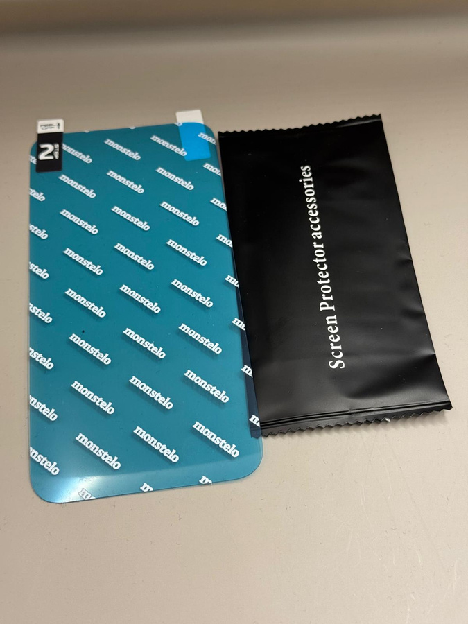 Szkło Hybrydowe 9H MONSTELO do iPhone 15 + Zestaw do Montażu 5szt