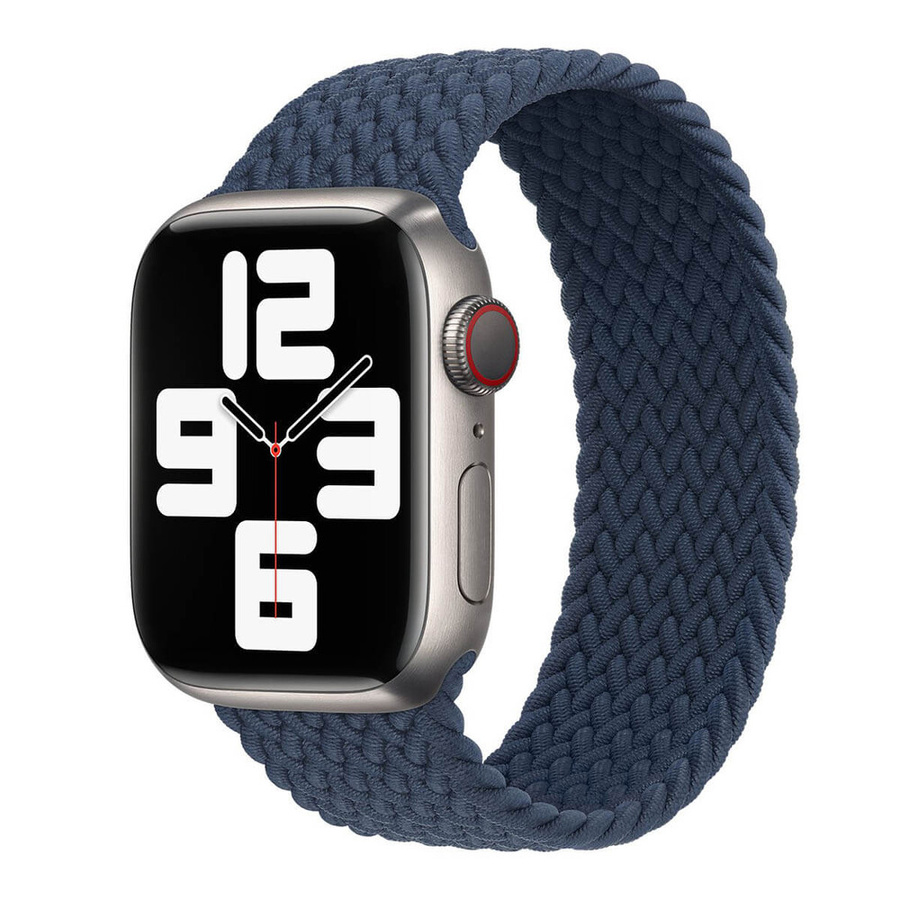 Apple Opaska APPLE WATCH ML6J3ZM/A BRAIDED SOLO LOOP 44/45/46/49MM SIZE 4 ABYSS BLUE ORYGINALNA PLOMBA