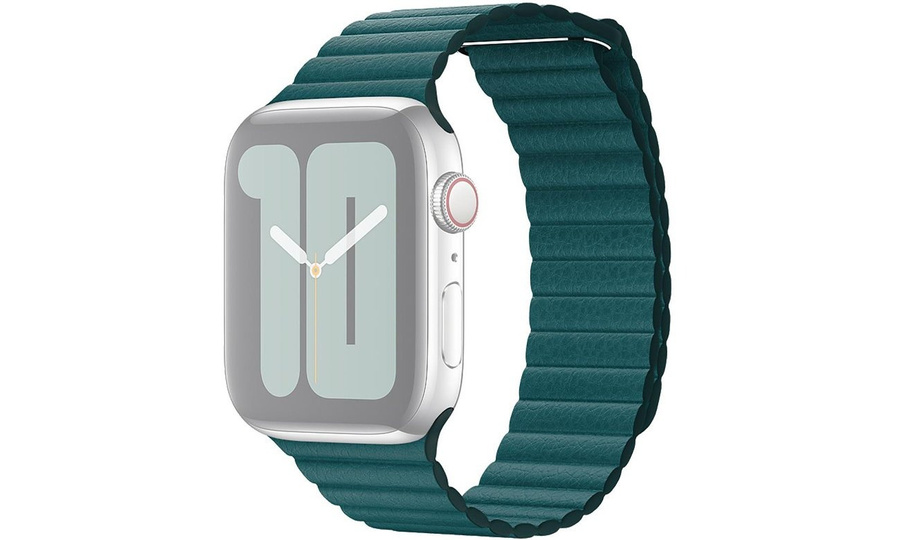 Apple Opaska skórzana w kolorze pawiego pióra do koperty 44mm / 45mm / 46mm / 49mm - rozmiar M, oryginalna plomba, MXPM2ZM/A