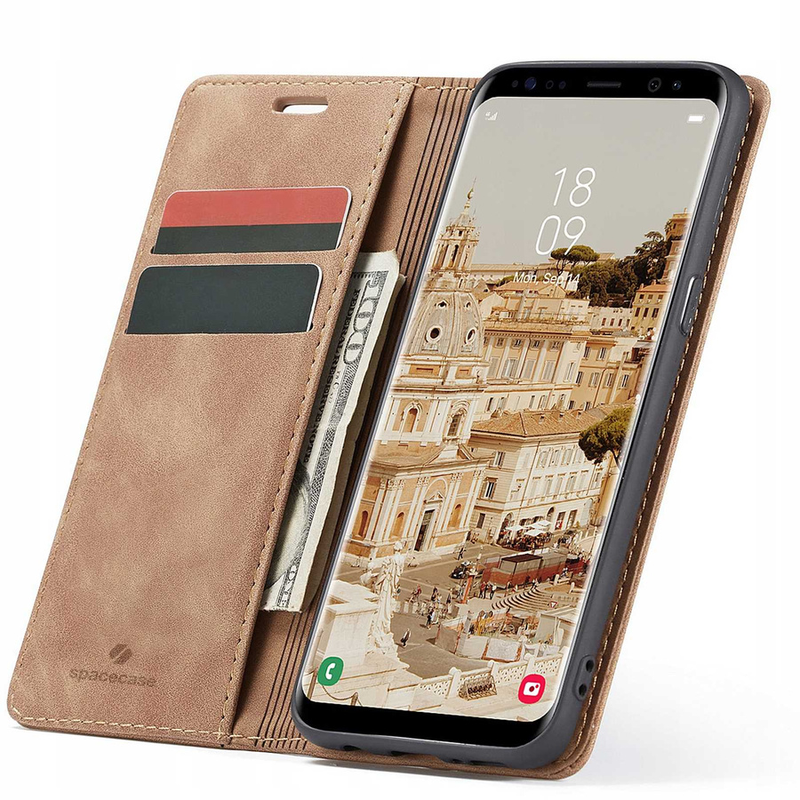 Spacecase Etui Wallet Galaxy S8 light brown