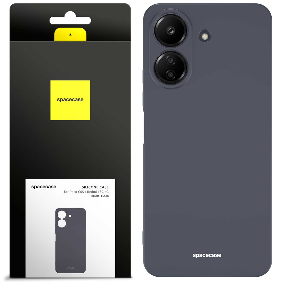 Spacecase Etui Silicone Case Poco C65 / Redmi 13C 4G black