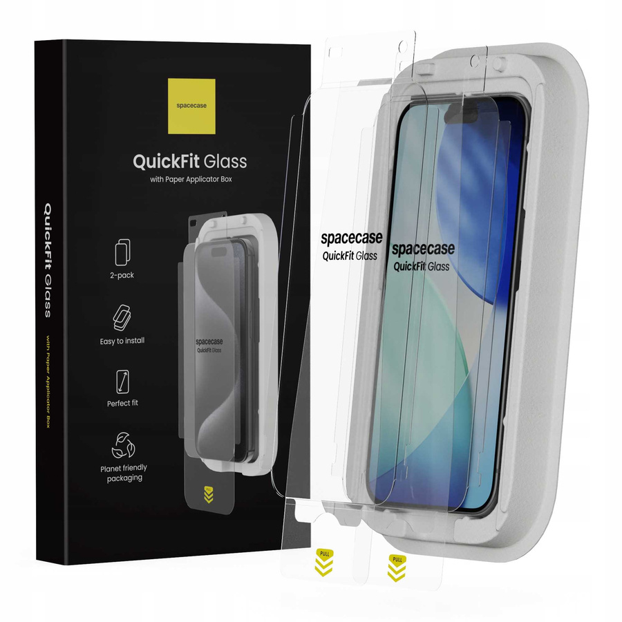 Spacecase Szkło hartowane Szkło hartowane QuickFit Glass iPhone 16 Pro/17/17 Pro