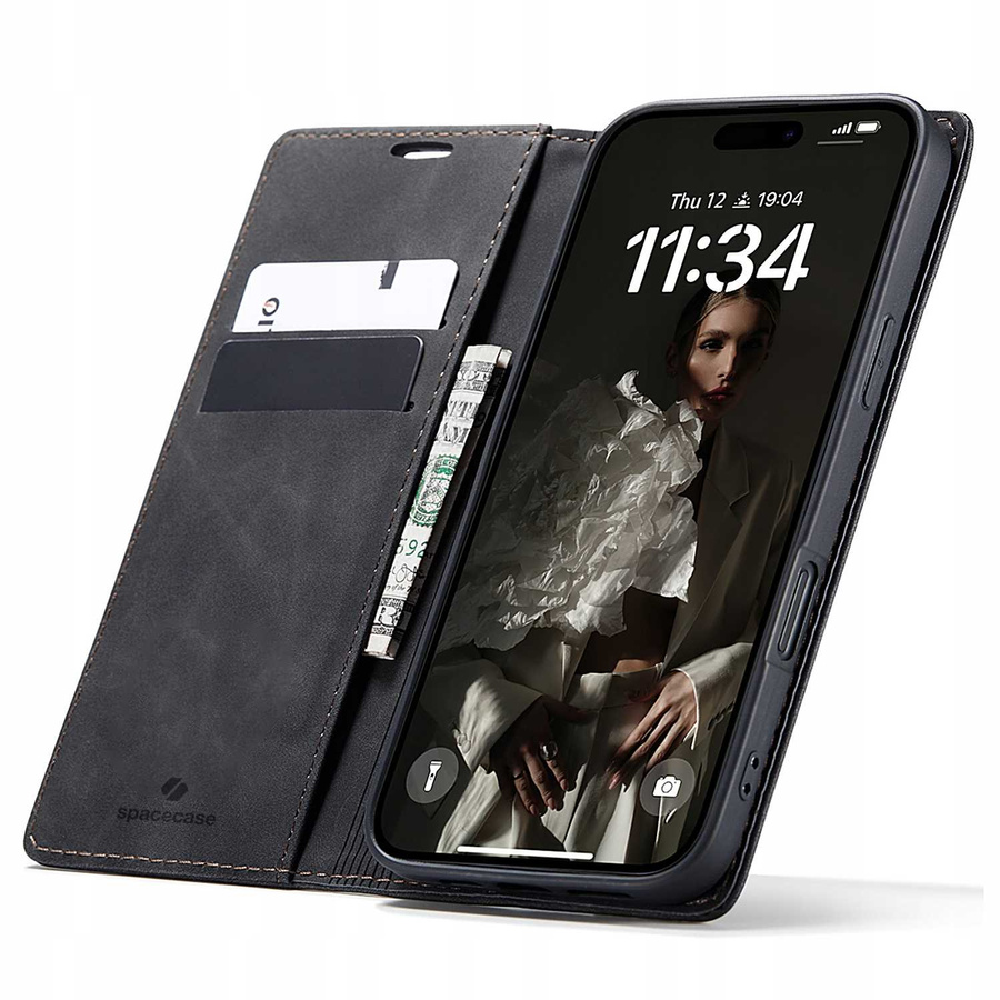 Spacecase Etui Wallet iPhone 17 black