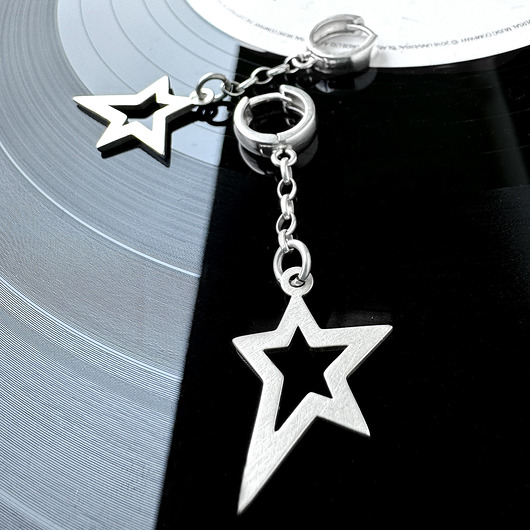 Kolczyki srebrne gwiazdki Rockstar light