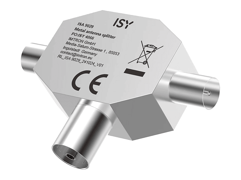 Metalowy rozdzielacz antenowy ISY ISA-9029 Srebrny