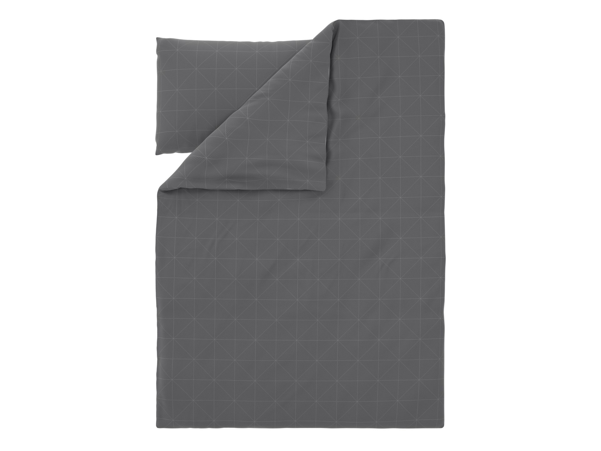 LIVARNO® Pościel satynowa z mikrofibry, 140 x 200 cm (Geometria/antracyt)