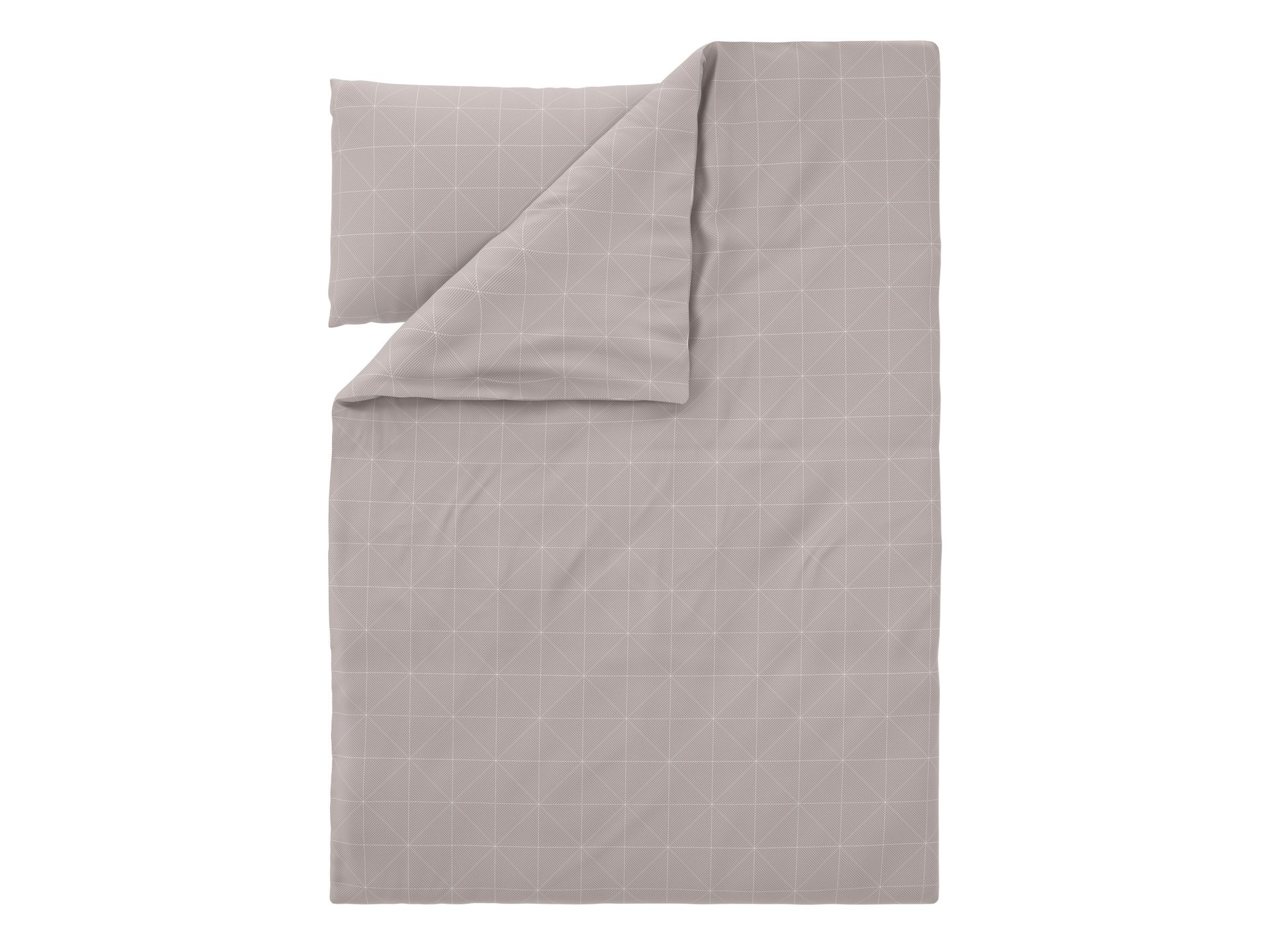 LIVARNO® Pościel satynowa z mikrofibry, 140 x 200 cm (Geometria/beżowy)