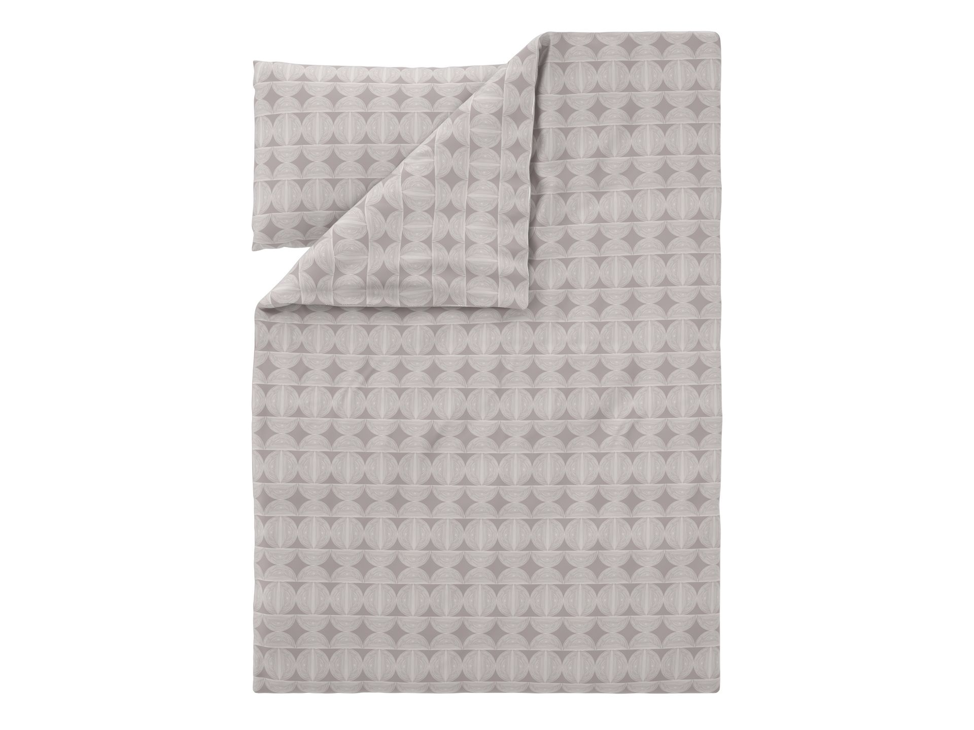 LIVARNO® Pościel satynowa z mikrofibry, 140 x 200 cm (Koła/beż)