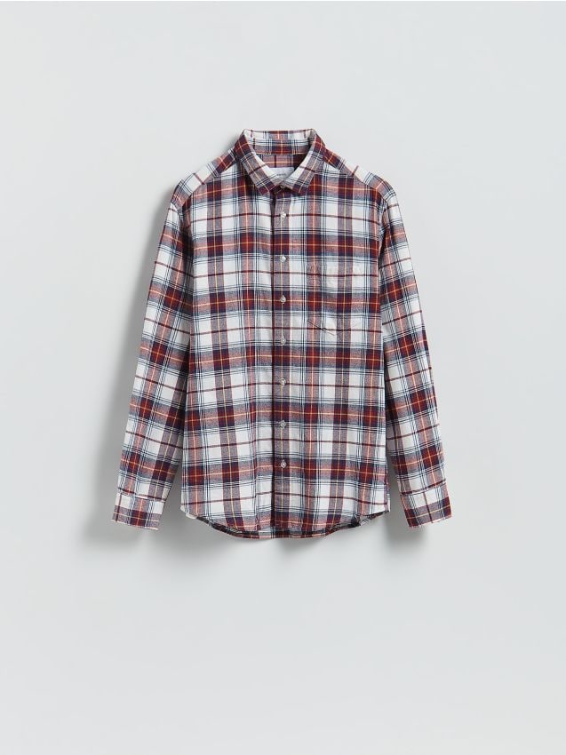 Reserved - Koszula regular fit w kratę - czerwony