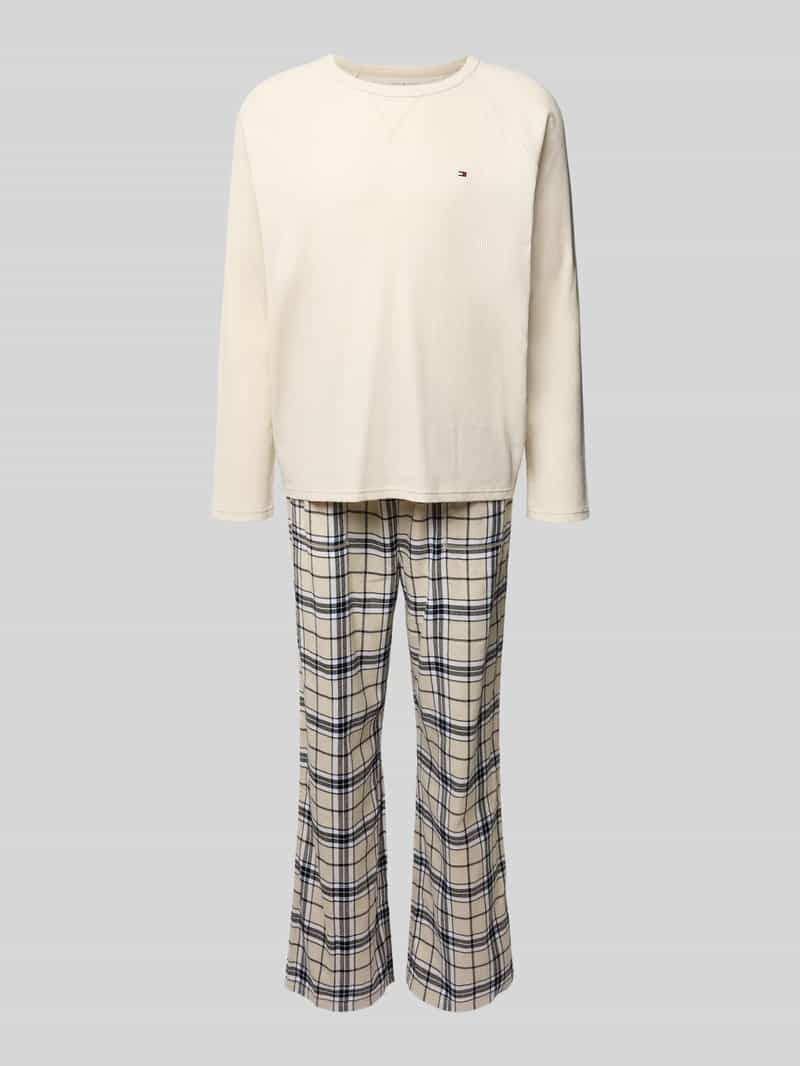 Zestaw piżamowy o kroju regular fit z mieszanki bawełny