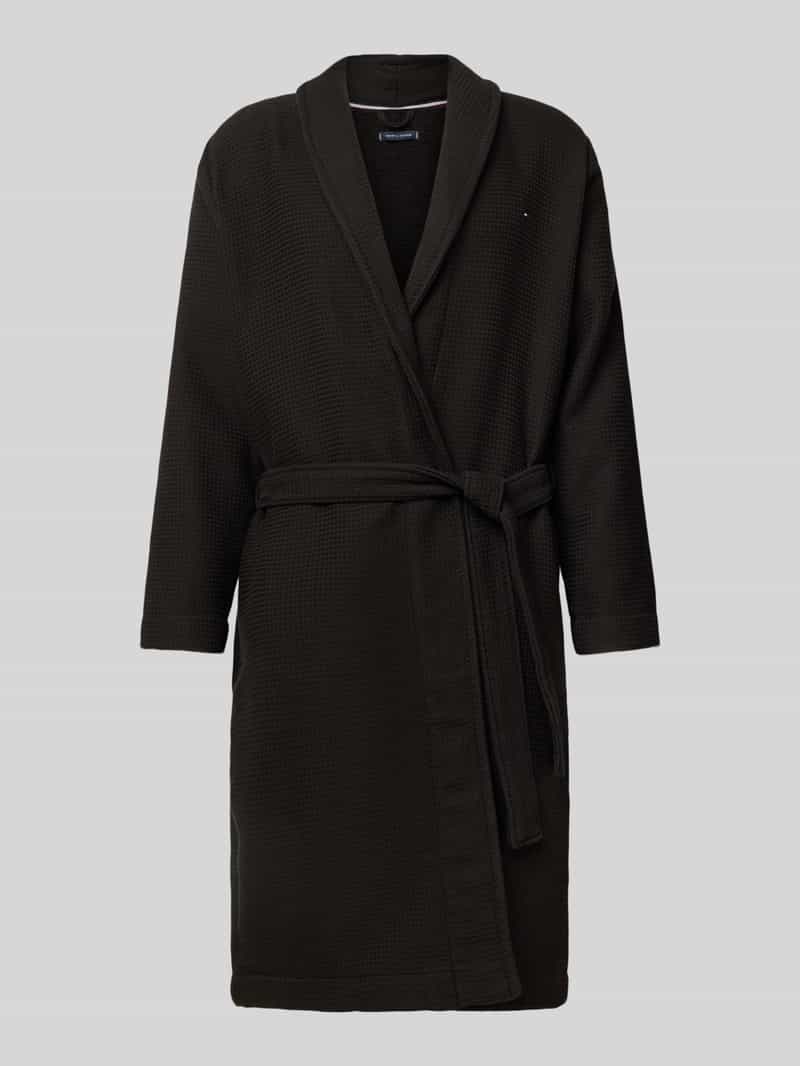 Szlafrok o kroju regular fit z czystej bawełny z fakturą wafla