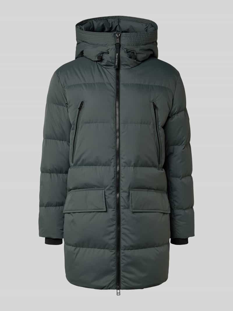 Płaszcz puchowy o kroju regular fit z kapturem