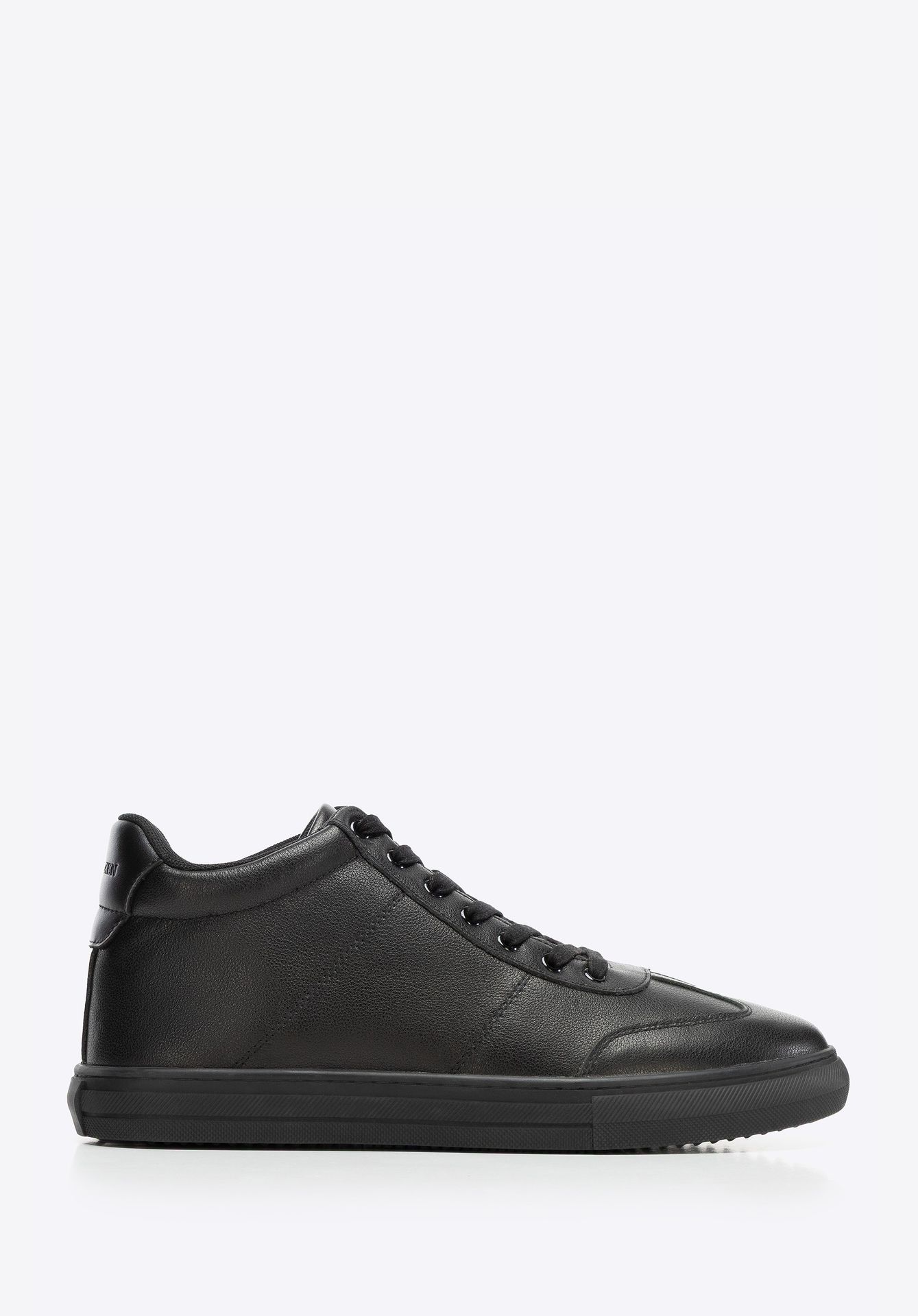 Męskie sneakersy z naturalnej skóry licowej czarne