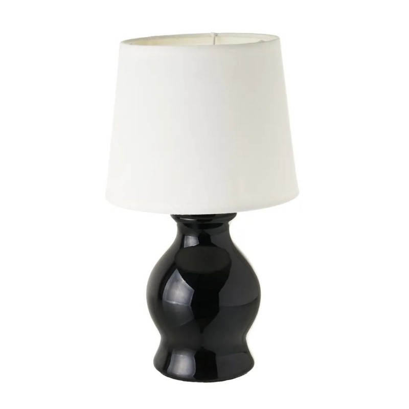 Lampka nocna ceramiczna biało-czarna 26 cm