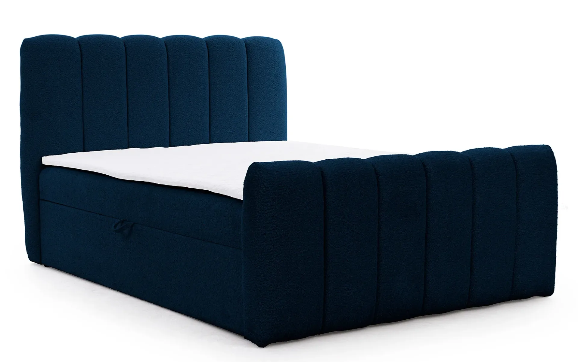 Granatowe nowoczesne łóżko kontynentalne E8-A91