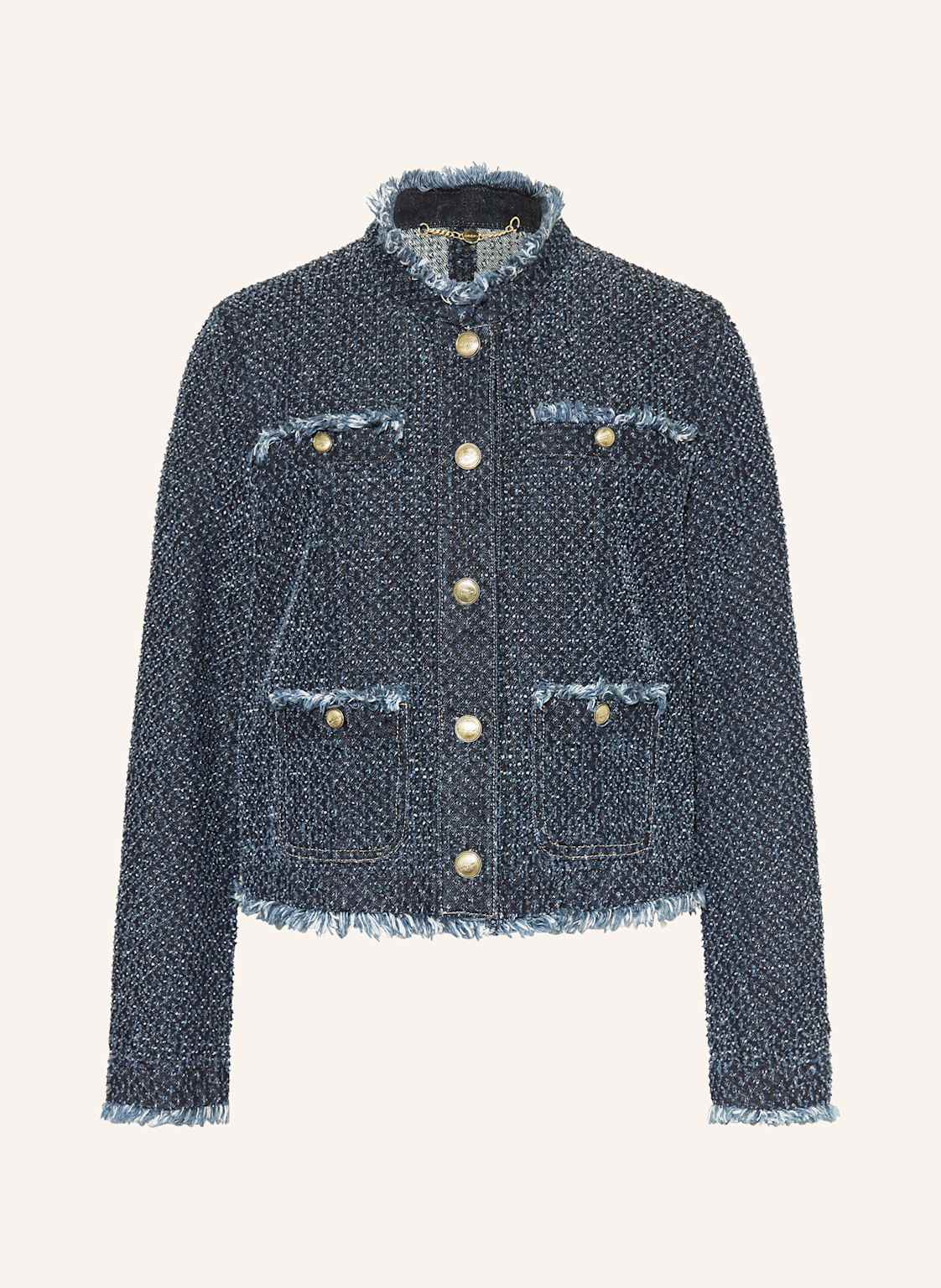 Marc Cain Żakiet Pudełkowy Z Tweedu blau