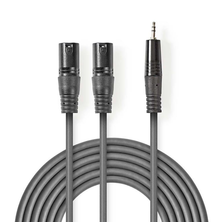 Nedis COTH15310GY15 kabel audio 1,5 m 2 x XLR (3-pin) Szary
