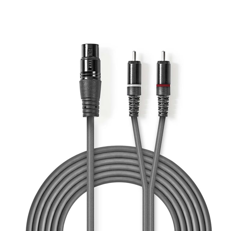 Nedis COTH15220GY15 kabel audio 1,5 m XLR (3-pin) 2 x RCA Szary