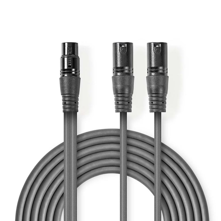 Nedis COTH15020GY15 kabel audio 1,5 m 2 x XLR (3-pin) XLR (3-pin) Szary