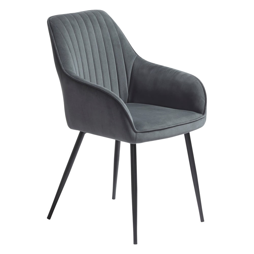Szare tapicerowane fotele jadalniane zestaw z podłokietnikami 2 szt. Nolan Stripe – Unique Furniture