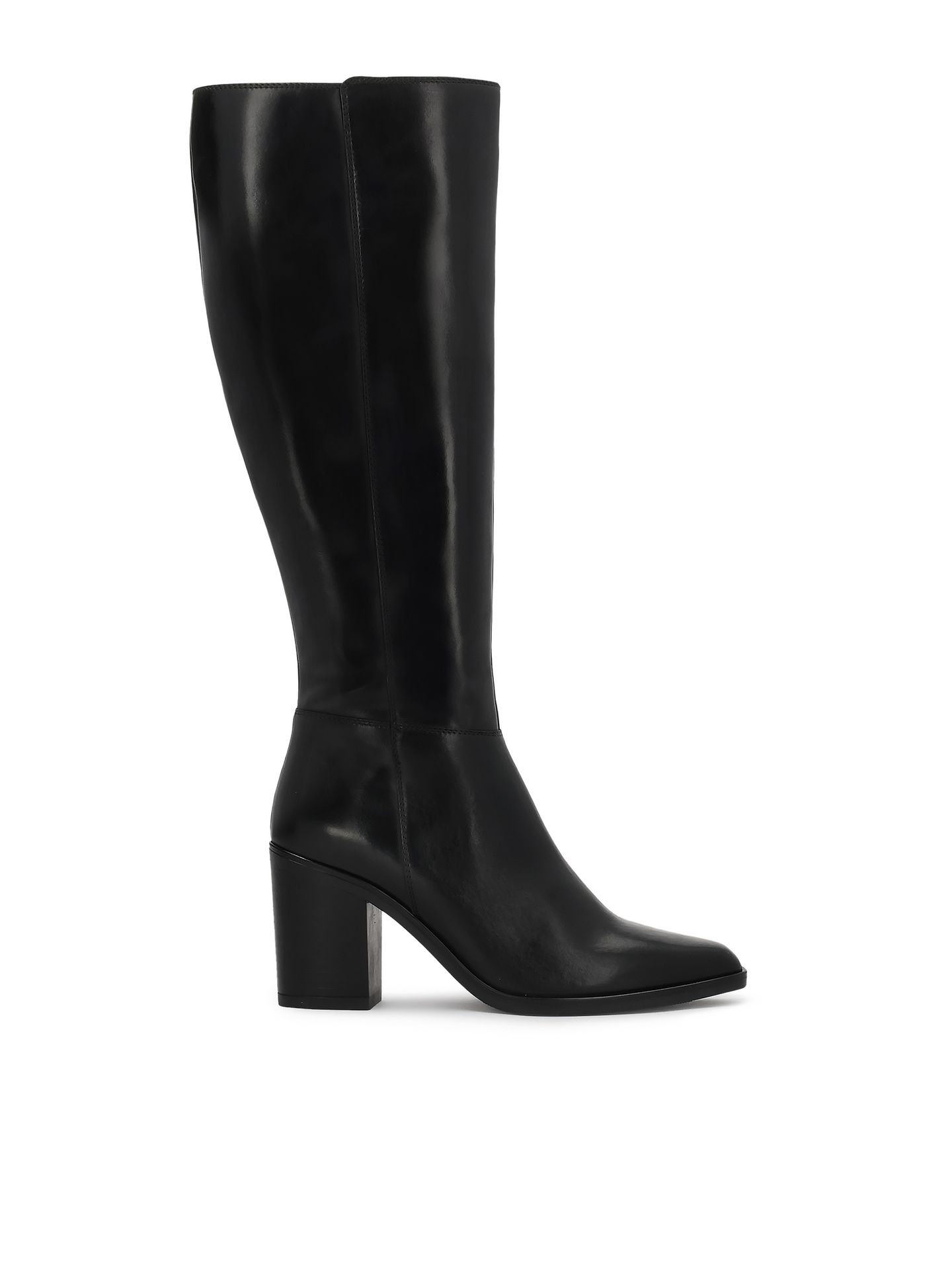 Klasyczne czarne kozaki na szerokim obcasie - 40