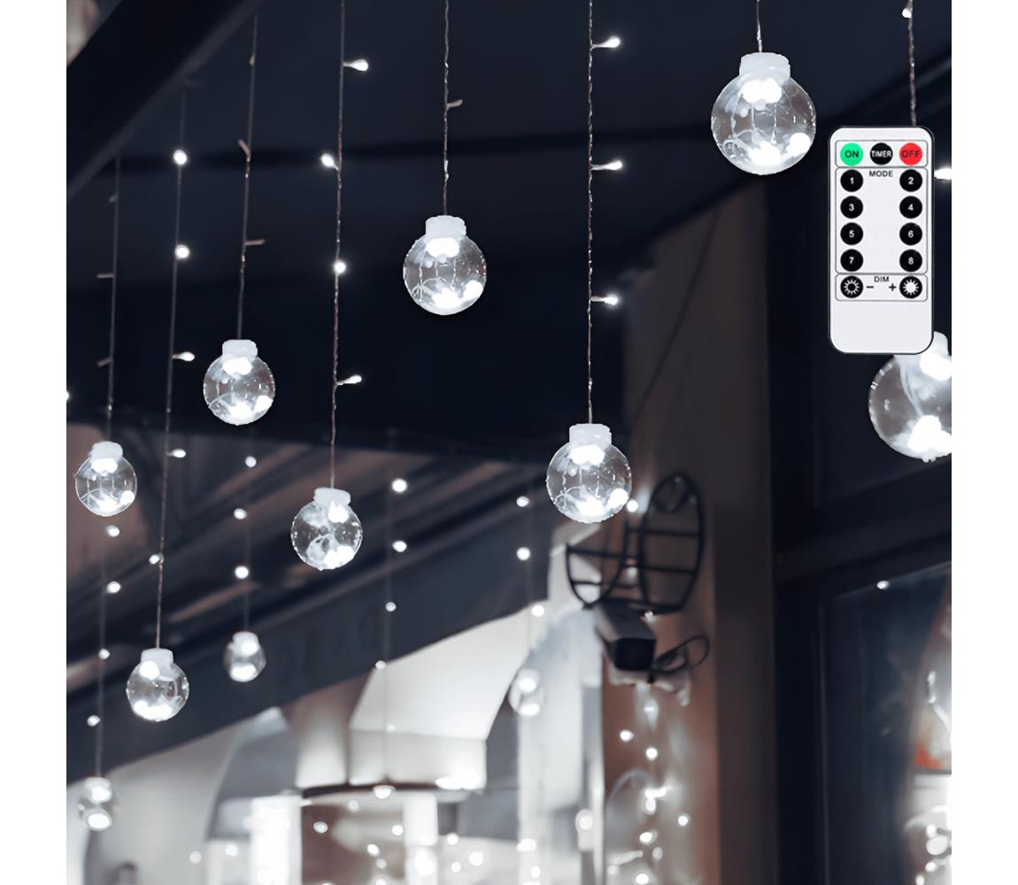 Aigostar - LED zewnętrzne lampki świąteczne 120xLED/6W/230V/8 trybów 3x0,6m IP44 zimne białe światło +pilot