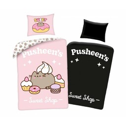 Halantex Pościel świecąca w ciemności 140x200 Pusheen różowa z jedną poszewką 70x90 H1
