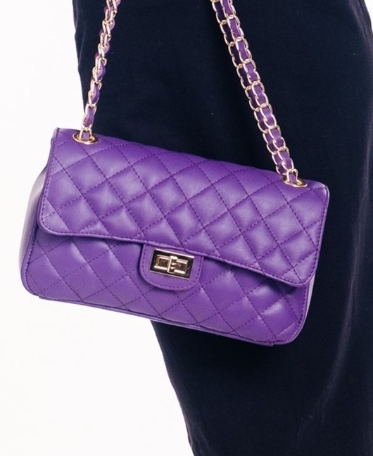 Torebka skórzana pikowana - (6932)