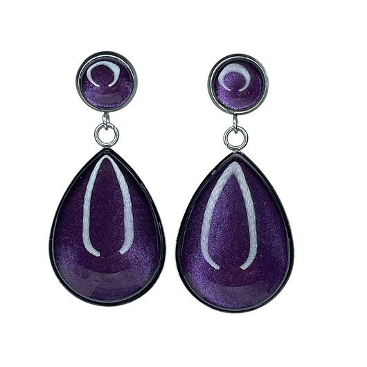 Kolczyki w odcieniu perłowego fioletu na sztyftach Isin