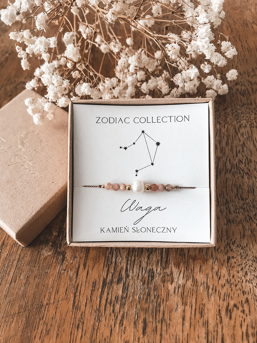 Bransoletka znak zodiaku Waga kamień słoneczny