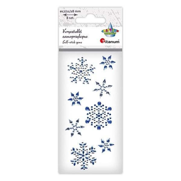 Kryształki samoprzylepne płatki śniegu 8 szt