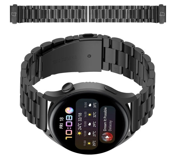 Bizon ze stali nierdzewnej do smartwatcha Aura QuickRelease 20 mm czarny