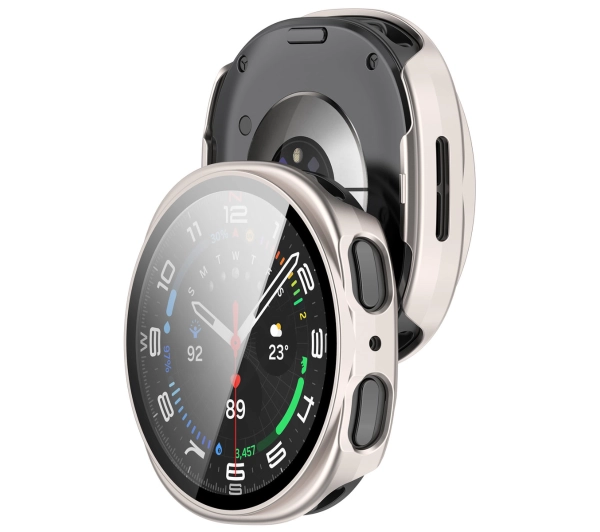 Bizon ze szkłem do Samsung Galaxy Watch 8 40 mm jasnobeżowy