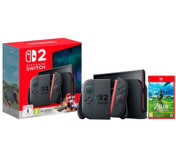 Nintendo Switch 2 Joy-Con Czarny + Mario Kart World + The Legend of Zelda: Breath of the Wild Nintendo Switch 2 Edition