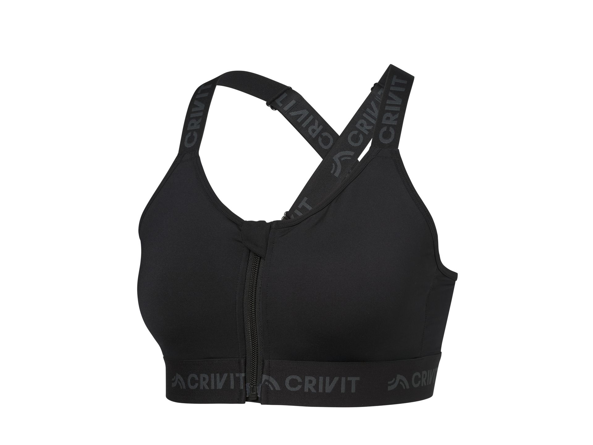 CRIVIT Biustonosz sportowy damski (Czarny, XL(48/50))